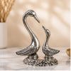 Handcrafted Silver Swan Pair Showpiece | Elegant Metal Bird Decor