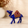 Hand-Painted Camel Showpiece, Blue and Red | Traditional Indian Decorative Figurine