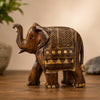 Elephant Showpiece | Hand-Carved Decorative Wooden Elephant Statue | Traditional Home Décor & Gift Item