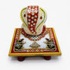 Ganesh Idol with Decorative Chowki | Marble Ganesha Showpiece |