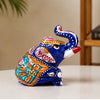 Hand Painted Blue Elephant Showpiece | Handmade Rajasthani Decorative Elephant | Lucky Home Decor Statue