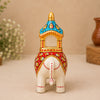 Metal Elephant with Royal Howdah Showpiece | Rajasthani Hand-Painted Decorative Elephant