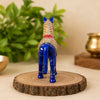 Royal Blue Metal Meenakari Horse – Handcrafted Rajasthani Decorative Showpiece