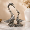 Handcrafted Silver Swan Pair Showpiece | Elegant Metal Bird Decor