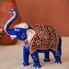 Big Metal Elephant Showpiece | Rajasthani Hand-Painted Decorative Elephant