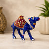 Hand-Painted Camel Showpiece, Blue and Red | Traditional Indian Decorative Figurine