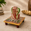 Ganesh Idol with Decorative Chowki | Marble Ganesha Showpiece |