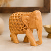 Hand Carved Wooden Elephant Showpiece | Handmade Wooden Elephant Sculpture | Traditional Indian Home Decor