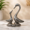 Handcrafted Silver Swan Pair Showpiece | Elegant Metal Bird Decor