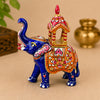 Metal Elephant Showpiece with Howdah | Traditional Rajasthani Decorative Elephant | Home Décor & Gift Item
