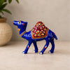 Hand-Painted Camel Showpiece, Blue and Red | Traditional Indian Decorative Figurine
