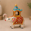 Metal Elephant with Royal Howdah Showpiece | Rajasthani Hand-Painted Decorative Elephant