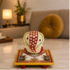Ganesh Idol with Decorative Chowki | Marble Ganesha Showpiece |