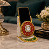 Handcrafted Marble Mobile Stand with Clock | Luxury Marble Phone Holder