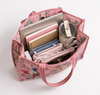Pink Floral & Bird Print | Handmade Padded Shoulder Bag | Quilted Cotton Tote Bag