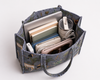 Gray Block Print Carry Bag- Quilted Cotton Tote Bag