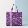 Lavender Botanical Quilted Cotton Tote Bag – Handmade Floral Shoulder Bag | Large Everyday Tote