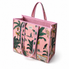 Jungle Safari Quilted Cotton Tote Bag – Pink Handmade Shoulder Bag | Large Everyday Travel Tote