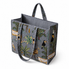 Gray Block Print Carry Bag- Quilted Cotton Tote Bag